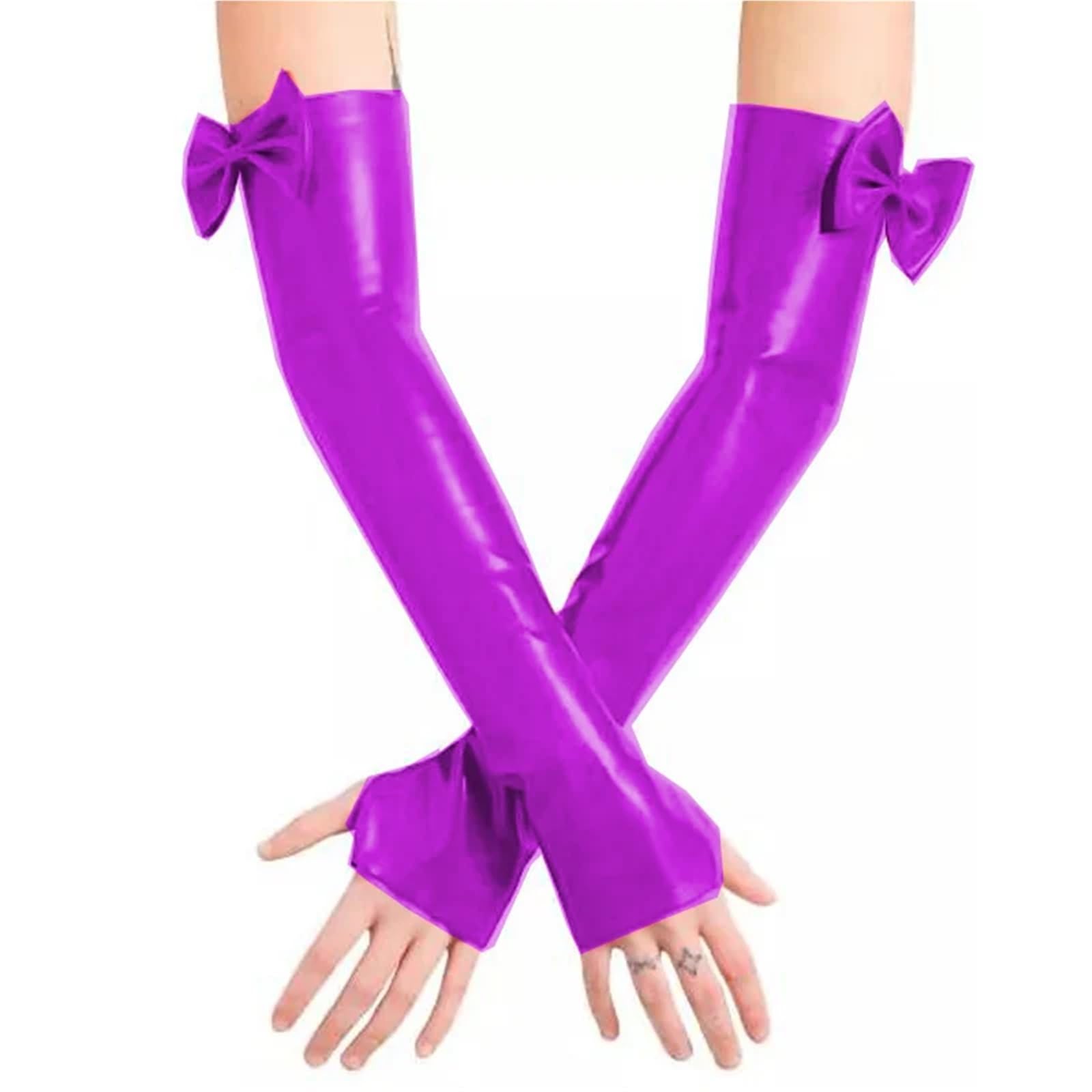 Guantes Largos Mujer Guantes sin dedos Club baile Bowknot guantes de mano largos Vintage fiesta mujeres hasta el brazo