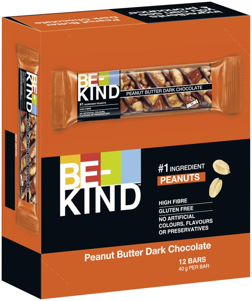 BE-KIND Peanut Butter Dark Chocolate 6x12x40g I Nussriegel I Schokoriegel I Erdnussbutter I Glutenfrei