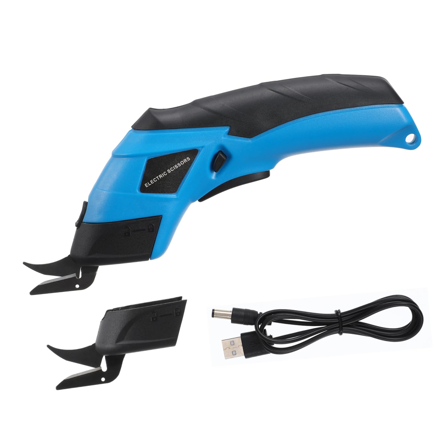 NUOBESTY Forbici Elettriche Ricaricabili Impugnatura Ergonomica Lame in Acciaio al Manganese senza Fili, 2000mah per Tessuti per Taglio Domestico