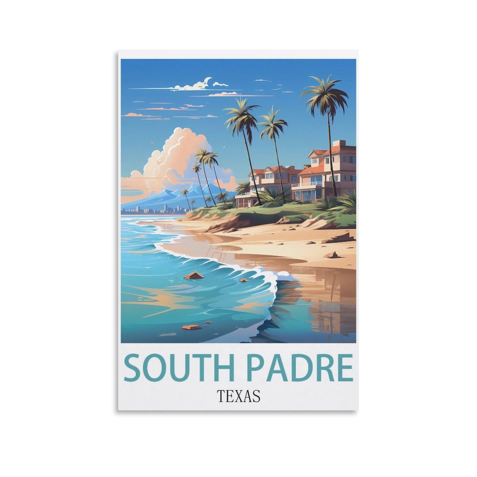 EZMLFA 5D Diamond Art Kits for Beginner,South Padre Texas,Diamond Art House DIY Diamond Art Kits for Home Wall Decor 40x40cm
