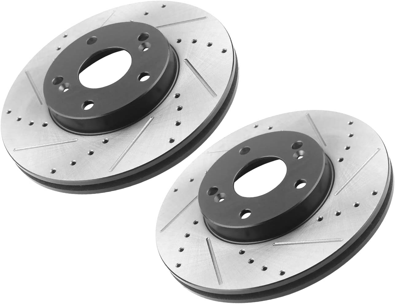 Front Brake Rotors 300mm Replacement for Hyundai Sonata Tucson Veloster Kia Forte Forte5 Optima Rondo Sportage Drilled & Slotted Brake Rotor 120.51020 31427