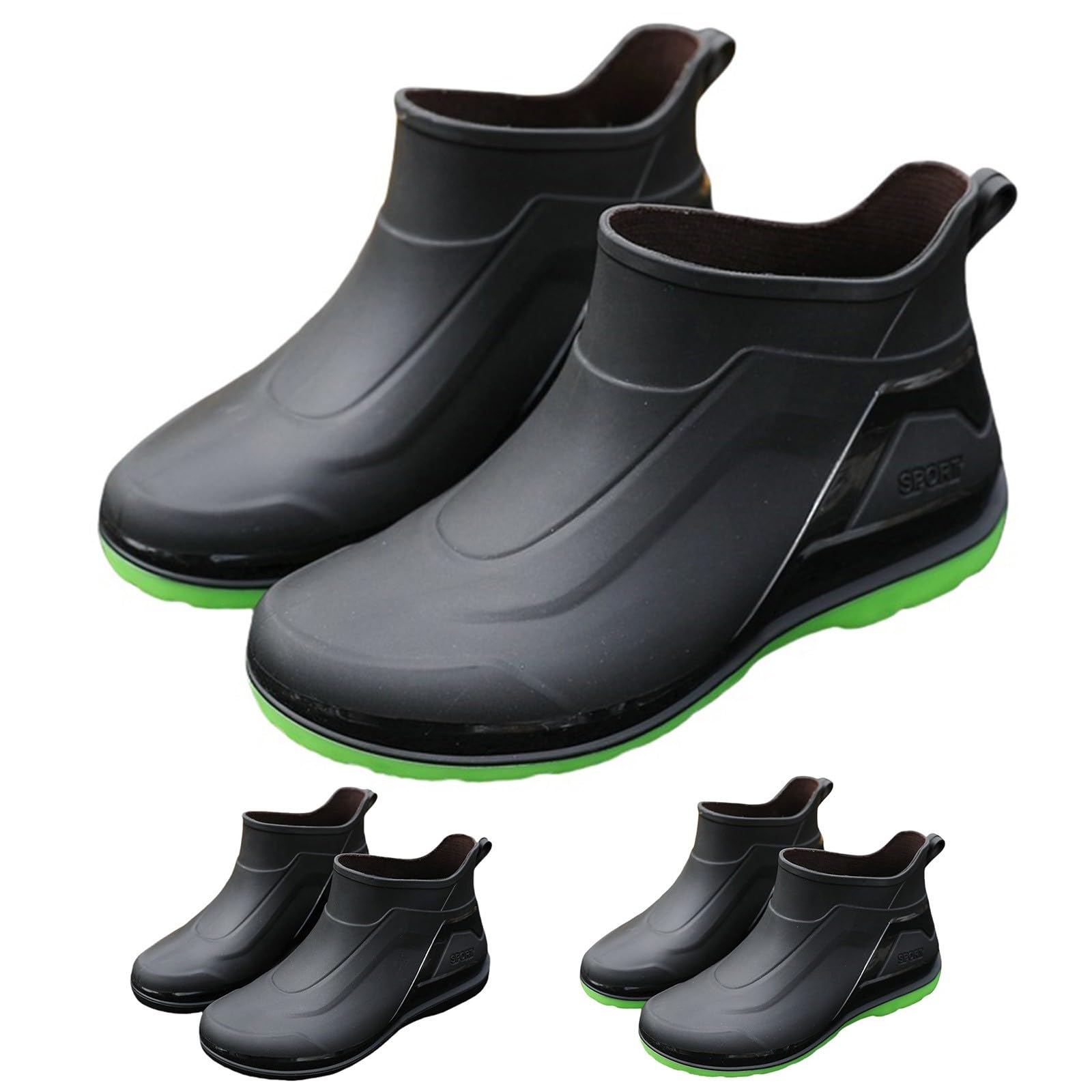 Botas de goma cortas para hombre, botas de lluvia impermeables, botas de lluvia, zapatos de goma antideslizantes, botas de goma, botas de lluvia, botas de lluvia, botas de jardín, botas de lluvia