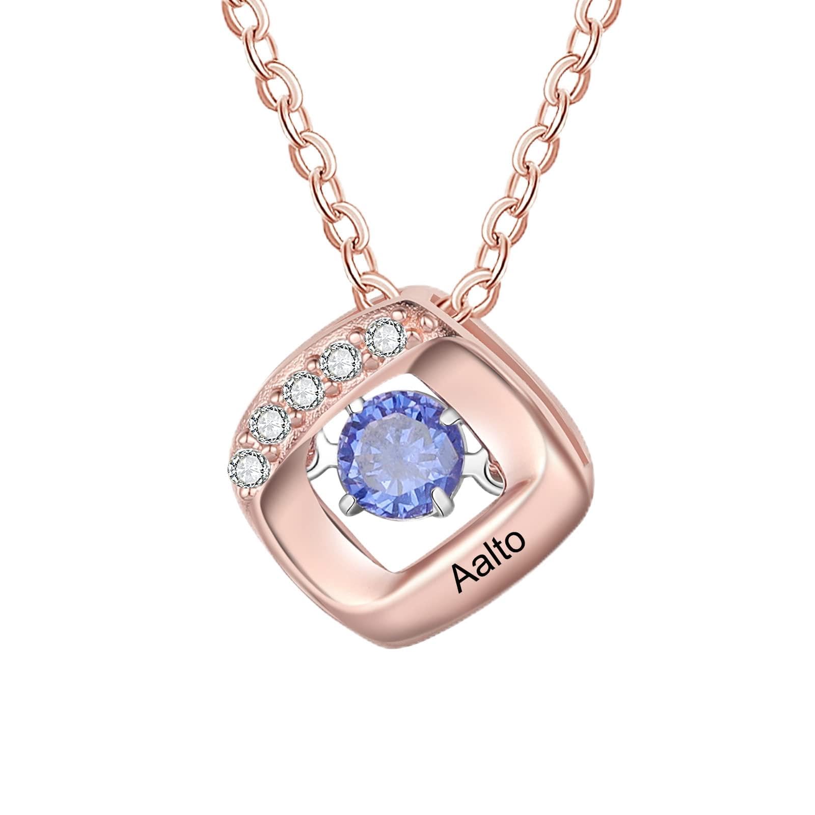 Mothers Day Gifts for Mom Birthstone Name Necklace Mother's Day Gifts for Women Personalized Necklaces Customized Twisted 2-7 Mothers Necklace with Birthstones