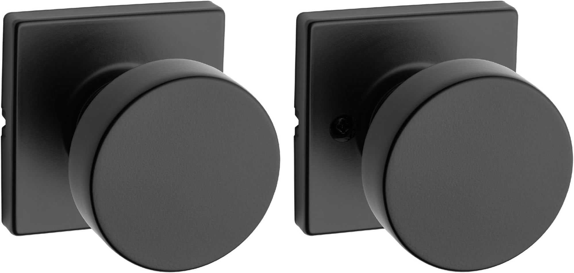 Kwikset Pismo Interior Passage Door Knob, Handle for Closet and Hallway Doors, Non-Locking Doorknob in Matte Black, with Microban Protection (Pack of 12)