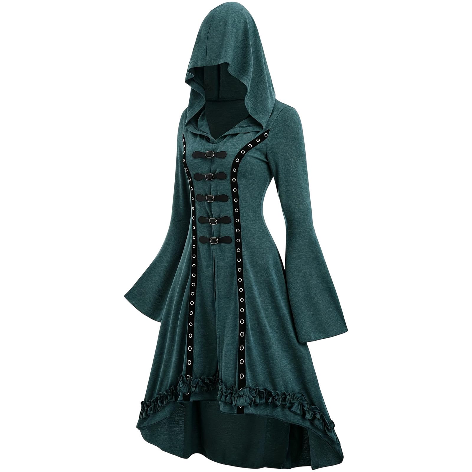 Dirndl Damen Dirndlkleid Trachtenkleid Oktoberfest Elegantes Gothic Damenkostüm mit Kapuze und asymmetrischem Schnitt für Cosplay Spitze Dirndlkleid Kleid für Halloween Karneval
