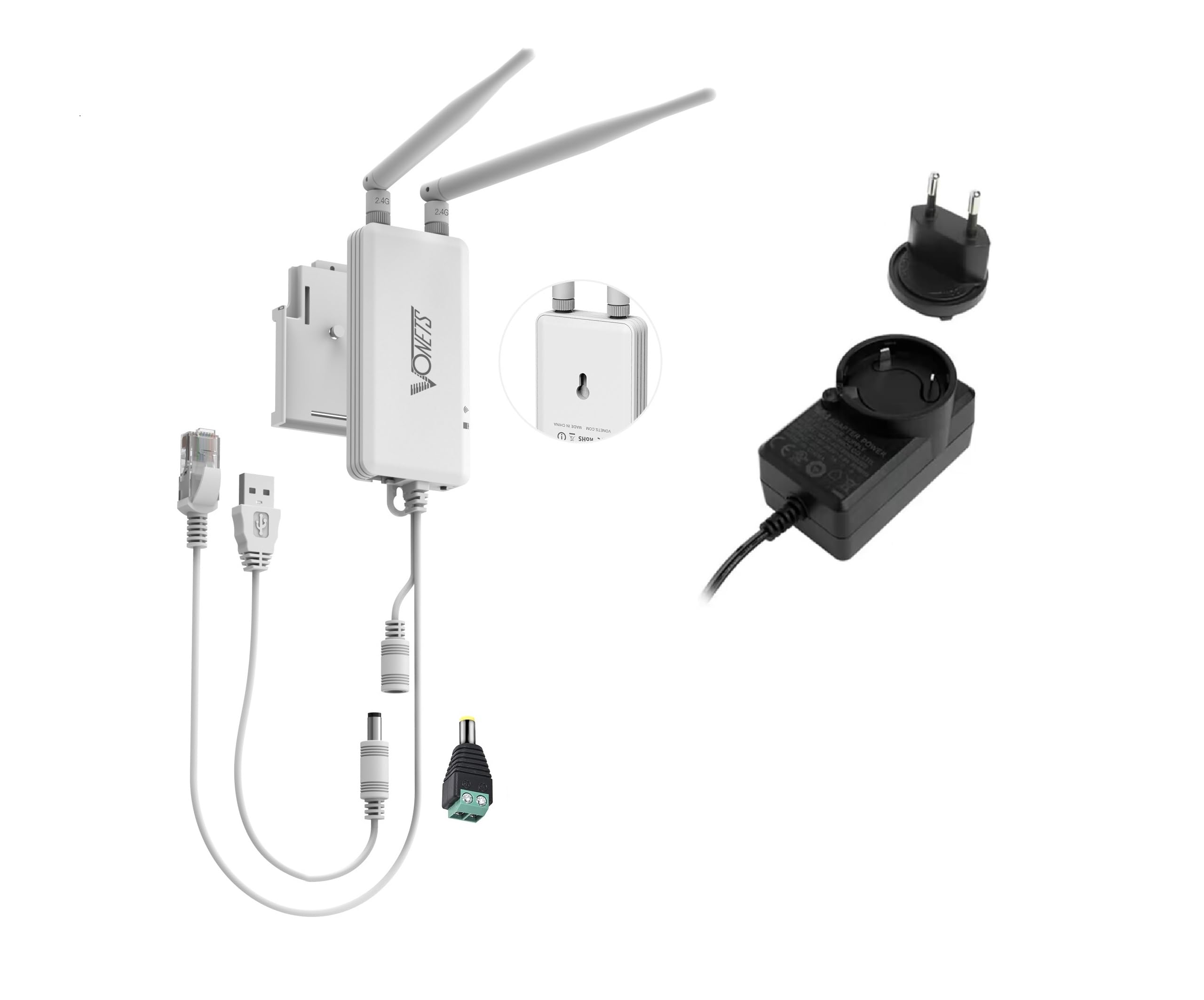 VONETS VAP11S WiFi Routeur sans Fil WiFi Répéteur WiFi Hotspot Extender Amplificateur de Signal 2 Ports RJ45 pour appareils réseau DVR PLC avec Adaptateur Secteur 12V/1A