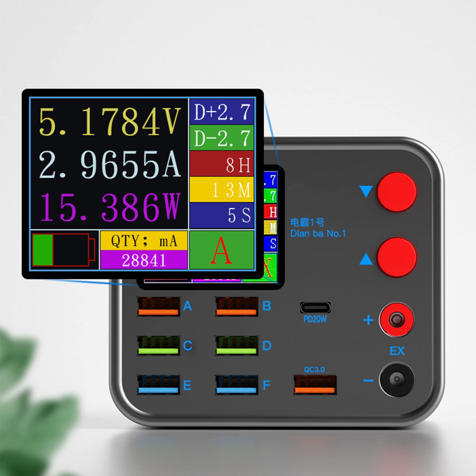 Stazione di Ricarica USB - Hub USB a 8 Porte - CaricatoreWireless - Adattatore di Alimentazione per Telefoni e Tablet