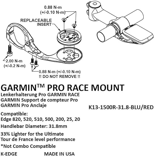 Miniatura 2 de K-Edge El  Soporte para computadora de bicicleta de carreras  para dispositivos GPS Garmin  Azul