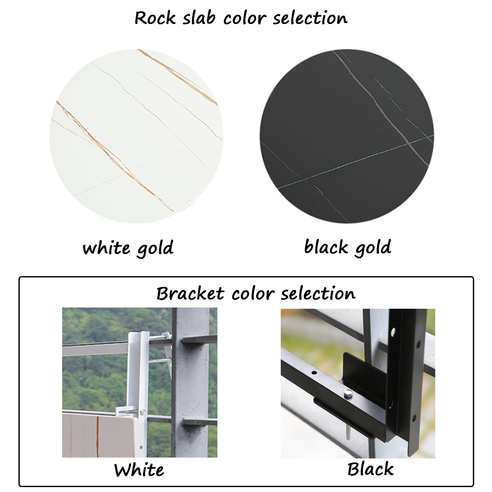 Generico Ringhiera Pieghevole Regolabile per Balcone e terrazza - Altezza a 4 Livelli, bancone da Portata Nero per Interni/Esterni, Perfetto per patii e balconi (L100*W35 cm)