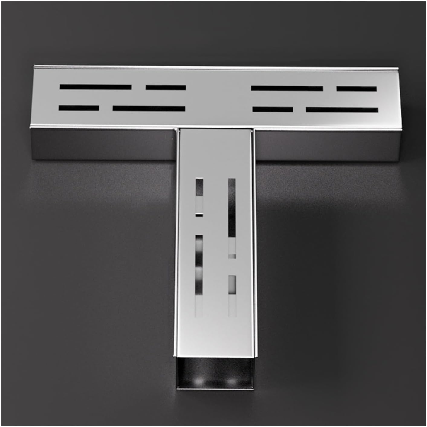 Stainless Steel Trench Drain Kit, Rectangular Shower Drain And Grates, Outdoor Sidewalk Parking Patio Deck Floor Trough Guttering, Channel Trench Drainage System(24x11.5x5x5CM)