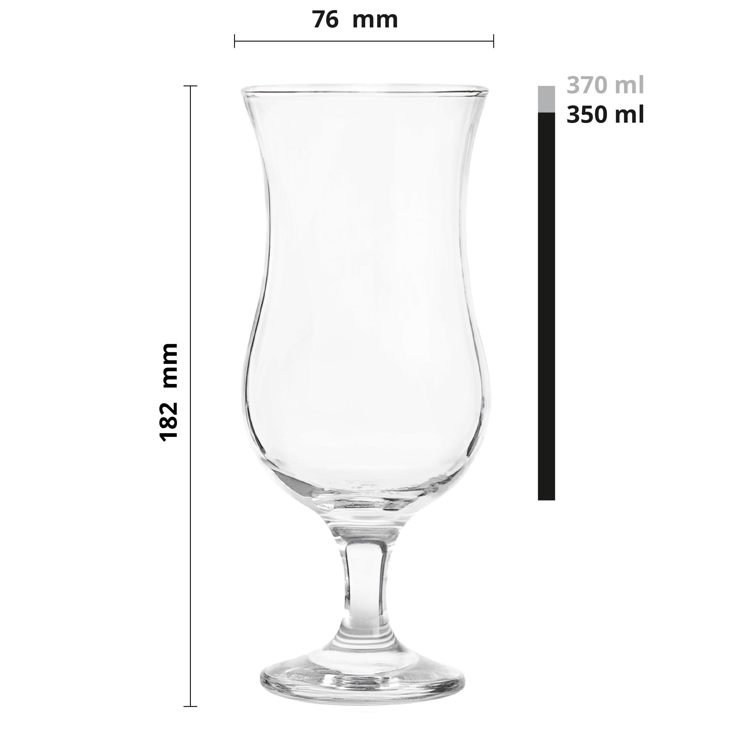 Glasmark KROSNO, Zestaw 6 Szt. Kieliszków do Koktajli i Drinków, 350ml, Pina Colada, Long Drinki, Milkshake, Szkło Wysoki Połysk