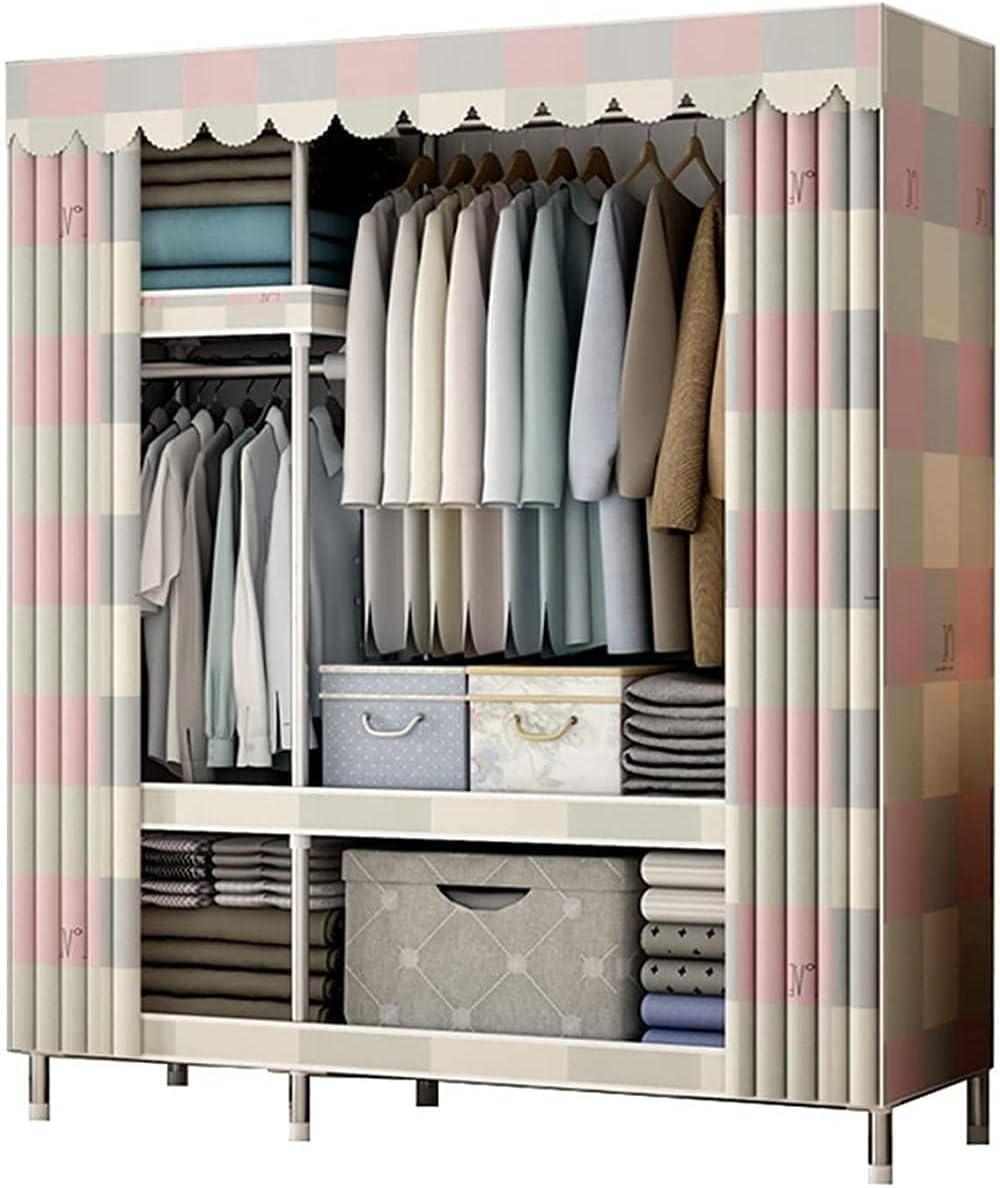 al Wardrobe Metal Open Wardrobe Portable Assembly Space Saving Hangers 172 45 105CM Clothes Rack (Color : A Size : 172 45 105CM) (C 172 * 45 * 105CM)