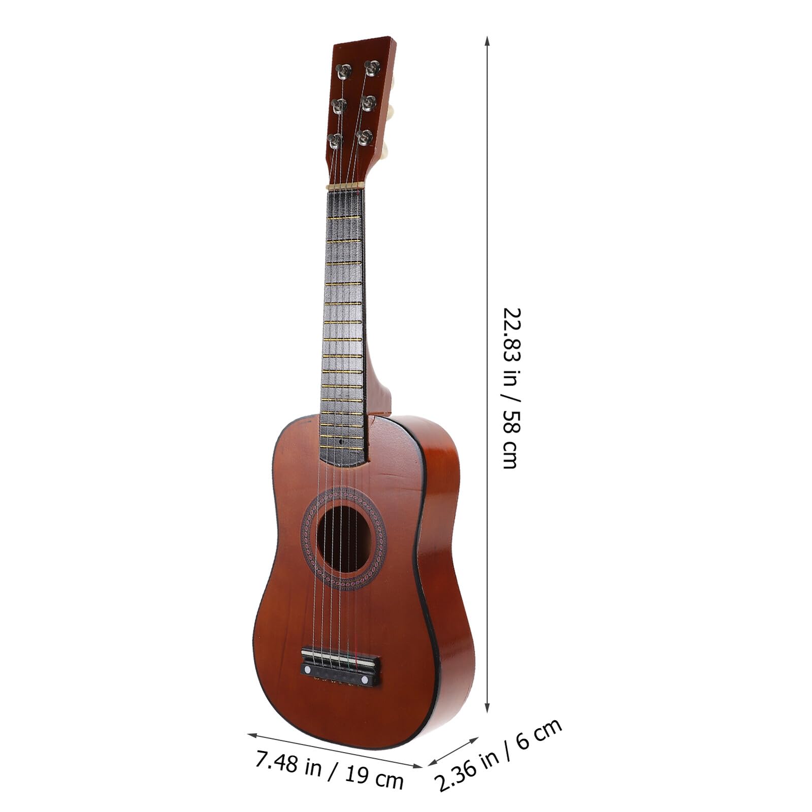 Abaodam Guitarra de Juguete de Madera de 23 Pulgadas para Principiantes Instrumento Musical Educativo para Color Café 1 Pieza Adecuado para Aprendizaje y Desarrollo Musical Infantil