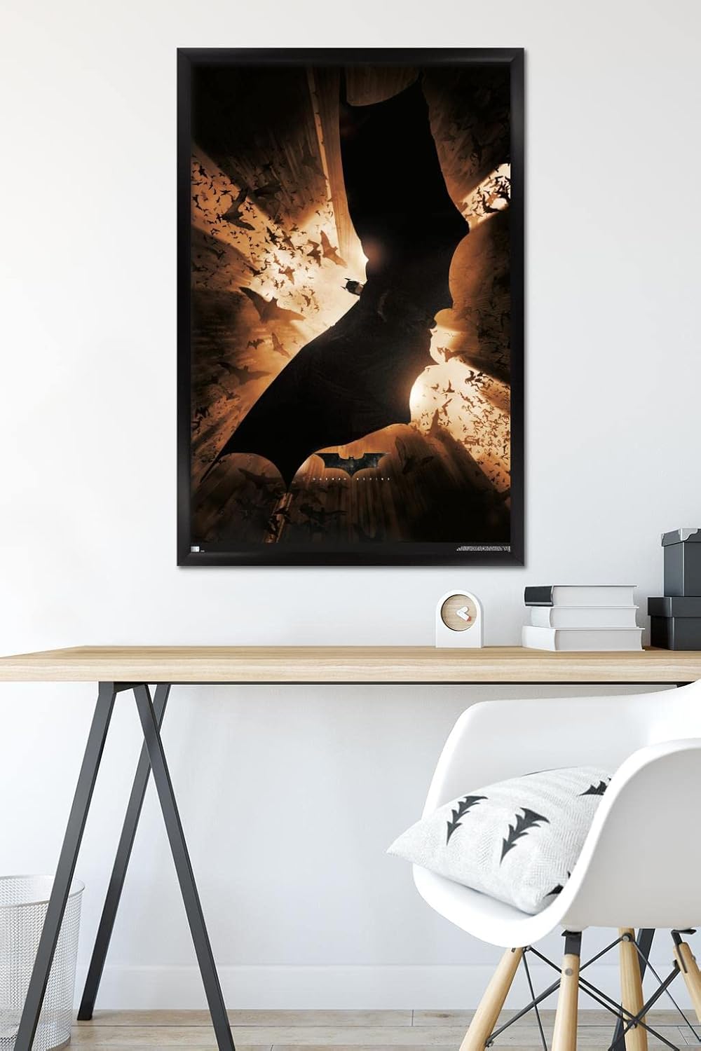 DC Comics Batman Begins - One Sheet Wall Poster, 34L" x 22.4W", Black Framed Version