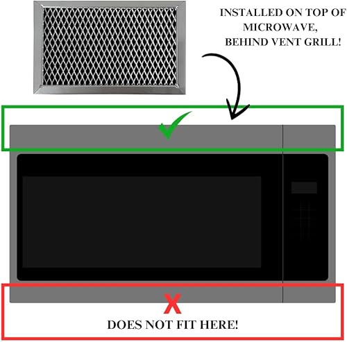 Miniatura 2 de Filtro de carbón para microondas compatible con los números de modelo GE JVM6175SF1SS, JVM6175SK1SS, JVM6175SK2SS, JVM6177DF1BB