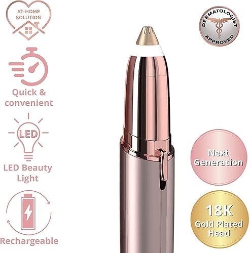 Miniatura 4 de Recortador de cejas para mujer, removedor de vello de cejas recargable, afeitadora eléctrica sin dolor con 2 cabezales de repuesto, depiladora de