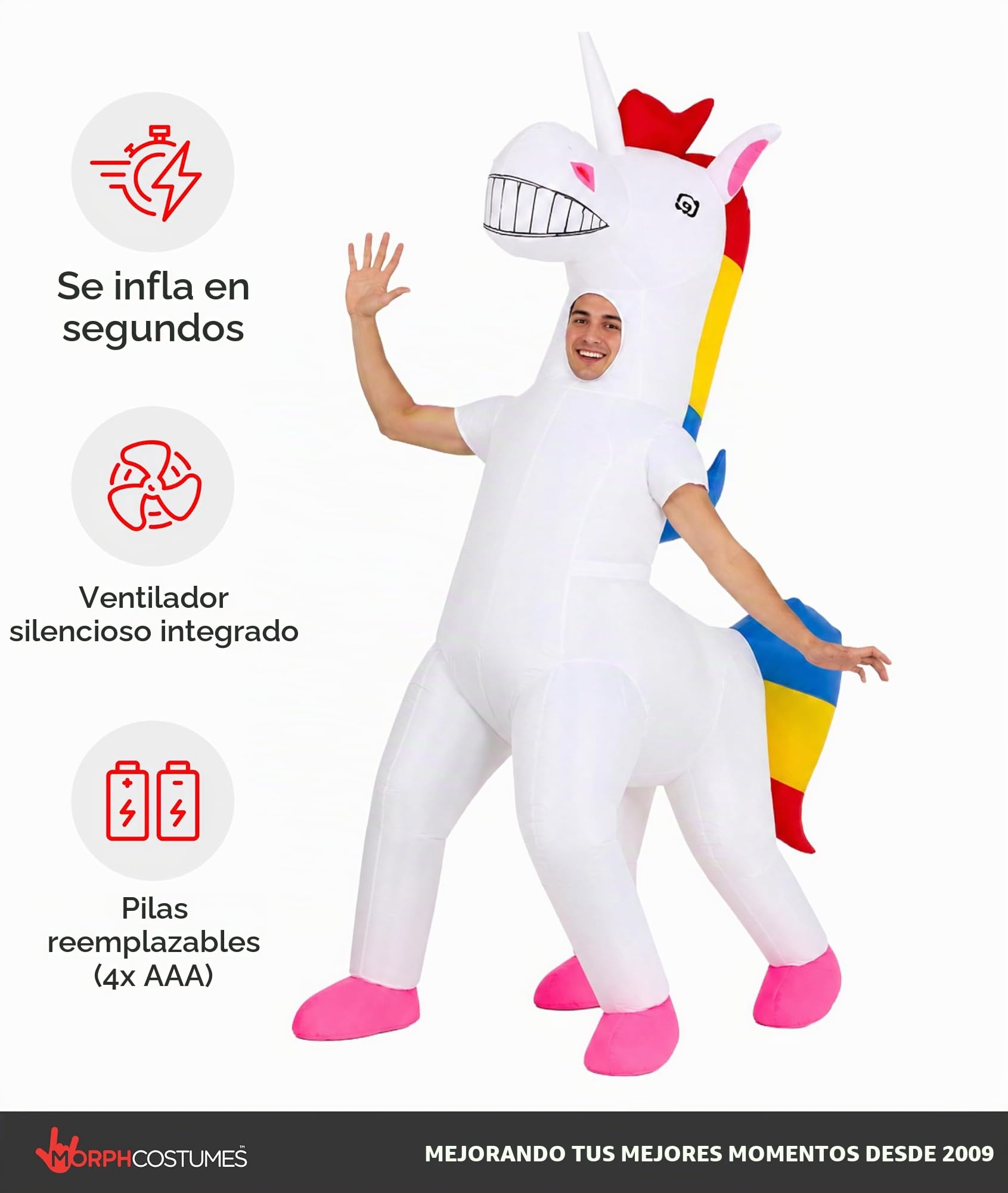 Morph Costumes Disfraz Unicornio Adulto Hinchable , Disfraz Despedida Soltera Talla Única