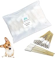 Vista 13 de Hisopos de orejas para perros, 200 hisopos de algodón de 6 pulgadas de largo para perros, hisopos de bambú grandes para limpieza de oídos