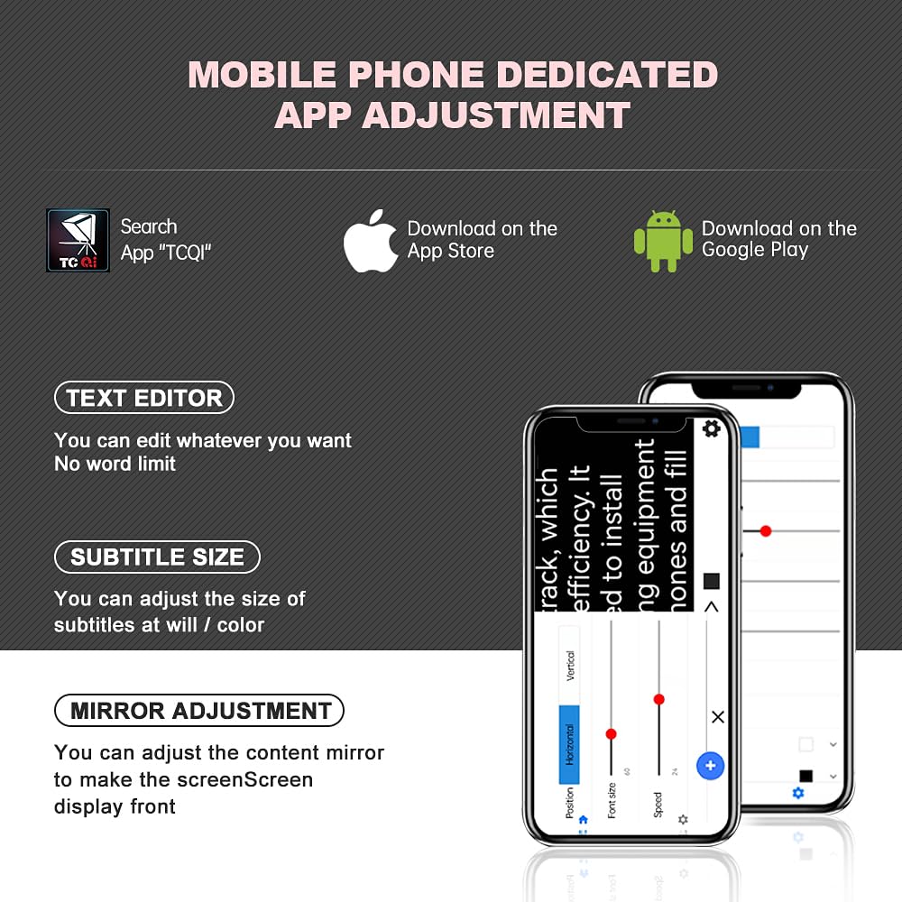 LENSGO TC7S Teleprompter portatile per telefono, mini teleprompter pieghevole in un secondo con telecomando, app compatibile con iPhone e Android, per insegnamento online, vlog, live streaming