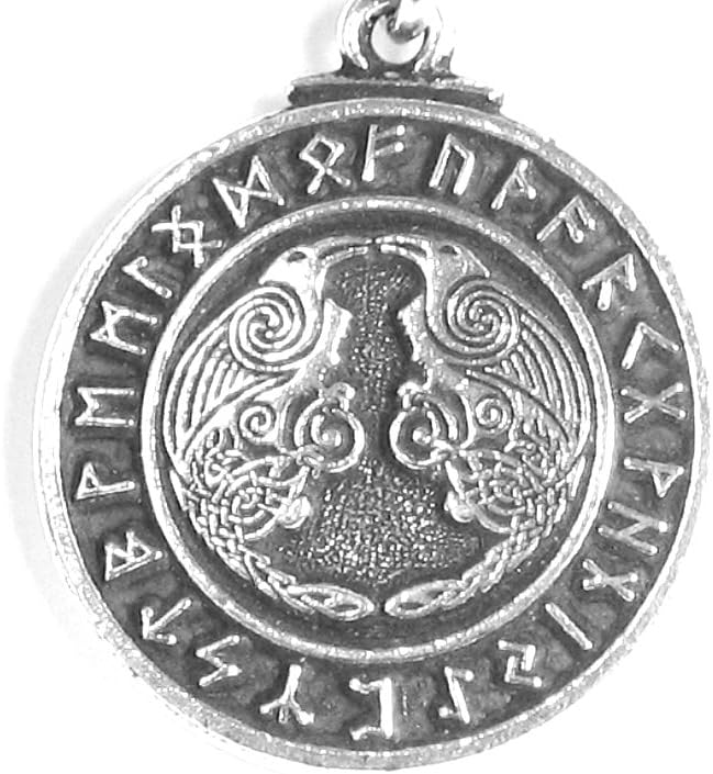 Norse Viking God Odin's Ravens Handmade Pewter Rune Pendant ~ Spirit Guide