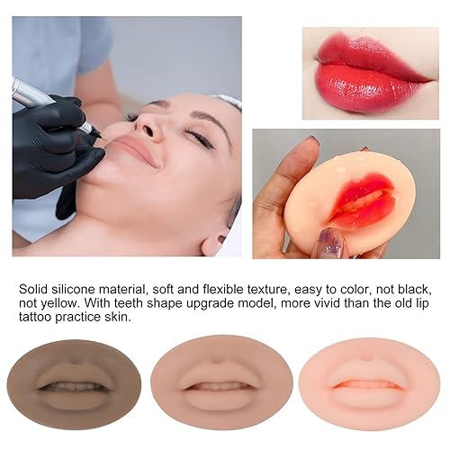 Miniatura 6 de Labios falsos Judero - 9 labios de práctica de tatuajes 5D de silicona para práctica de maquillaje, práctica de tatuajes realistas, entrenamiento,