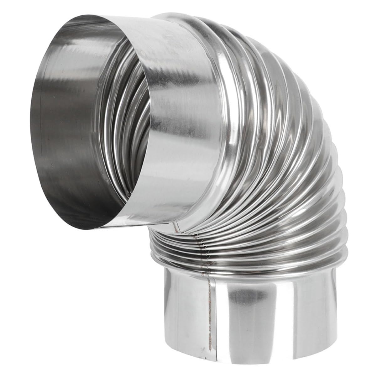 Tuyau d'aération coudé 110 mm de diamètre en acier inoxydable durable pour poêle