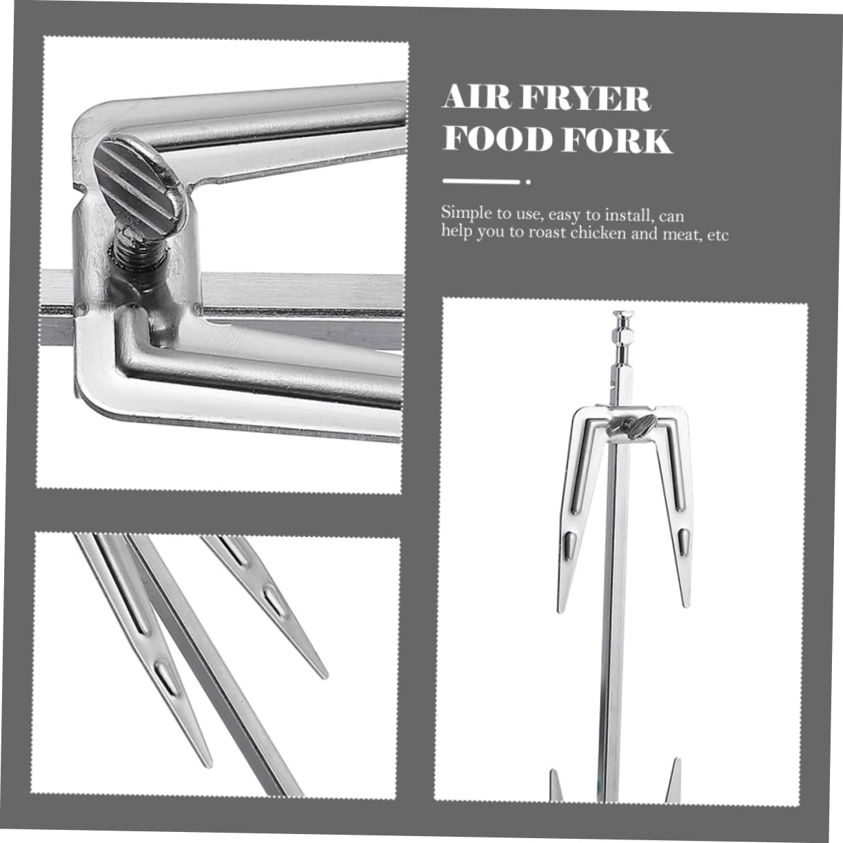 3pezzi Forchetta Per Barbecue in Acciaio Resistente Forchette Per Aria Friggitrice Utensili Da Campeggio Per Cibo Barbecue Spiedini Per Bbq
