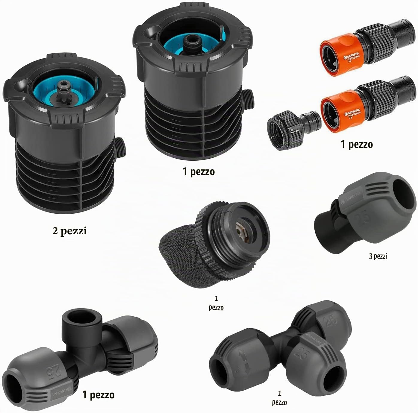 Gardena Sistema Irrigatore Start Set Pipeline: Set Completo per L'Ingresso nel Sistema Pipeline, Prelievo di Acqua Intorno in Casa E in Giardino, Montaggio Sotterraneo (08270-20)