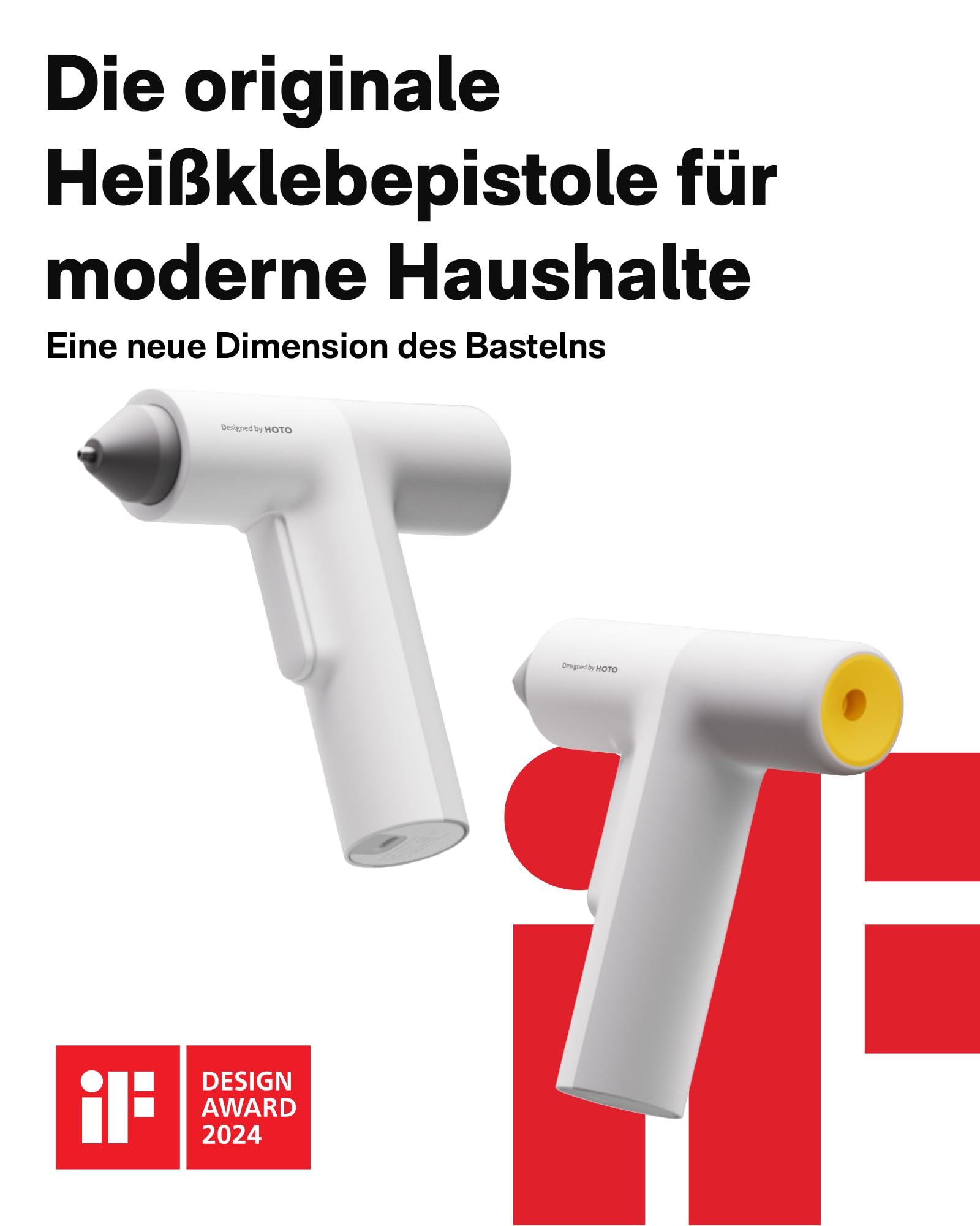 HOTO Akku Heißklebepistole Pro, Automatische Klebstoffausgabe, Mini Akku Klebepistole mit 40 Heißklebesticks, Heissklebepistole Kabellos für DIY Kunst, Handwerk & Schnelle Reparaturen im Haus Büro