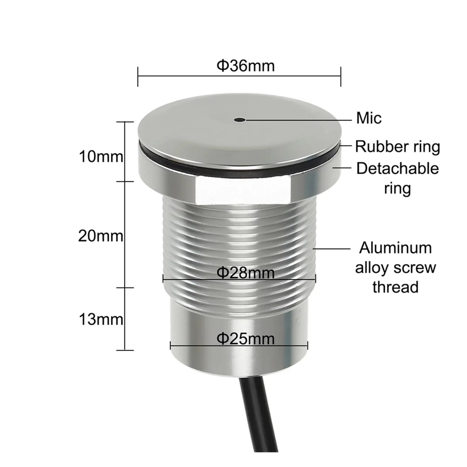ABJZ Micrófono Externo Resistente al Agua IP67 a Prueba de explosiones for monitoreo de captación de Audio y reducción de Ruido