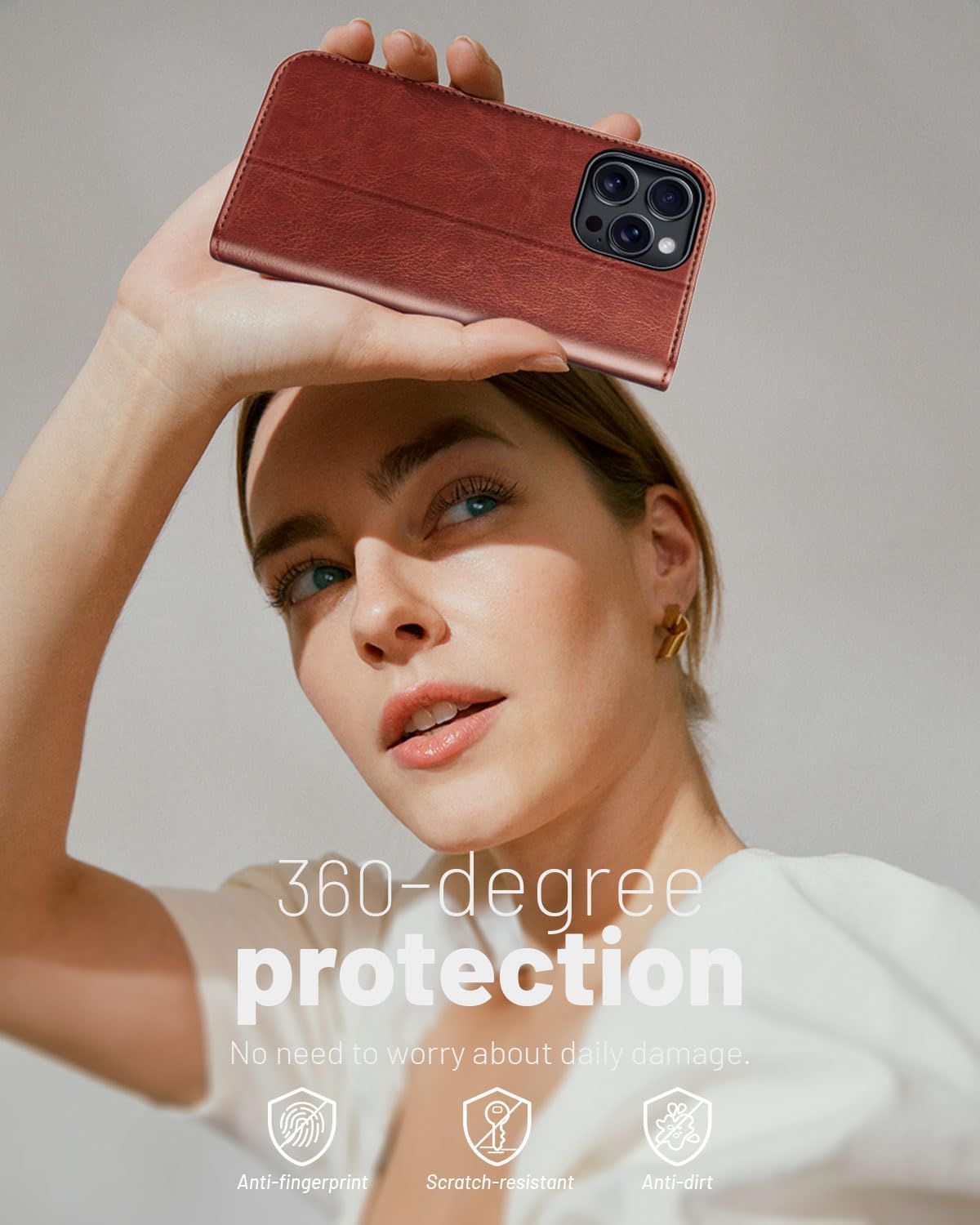 OCASE Compatible with iPhone 16 Pro Max Wallet Case, PU Leather Flip Folio Case with Card Holders RFID Blocking Kickstand [Shockproof TPU Inner Shell] Phone Cover 6.9 Inch 2024, Dark Brown - Image 7