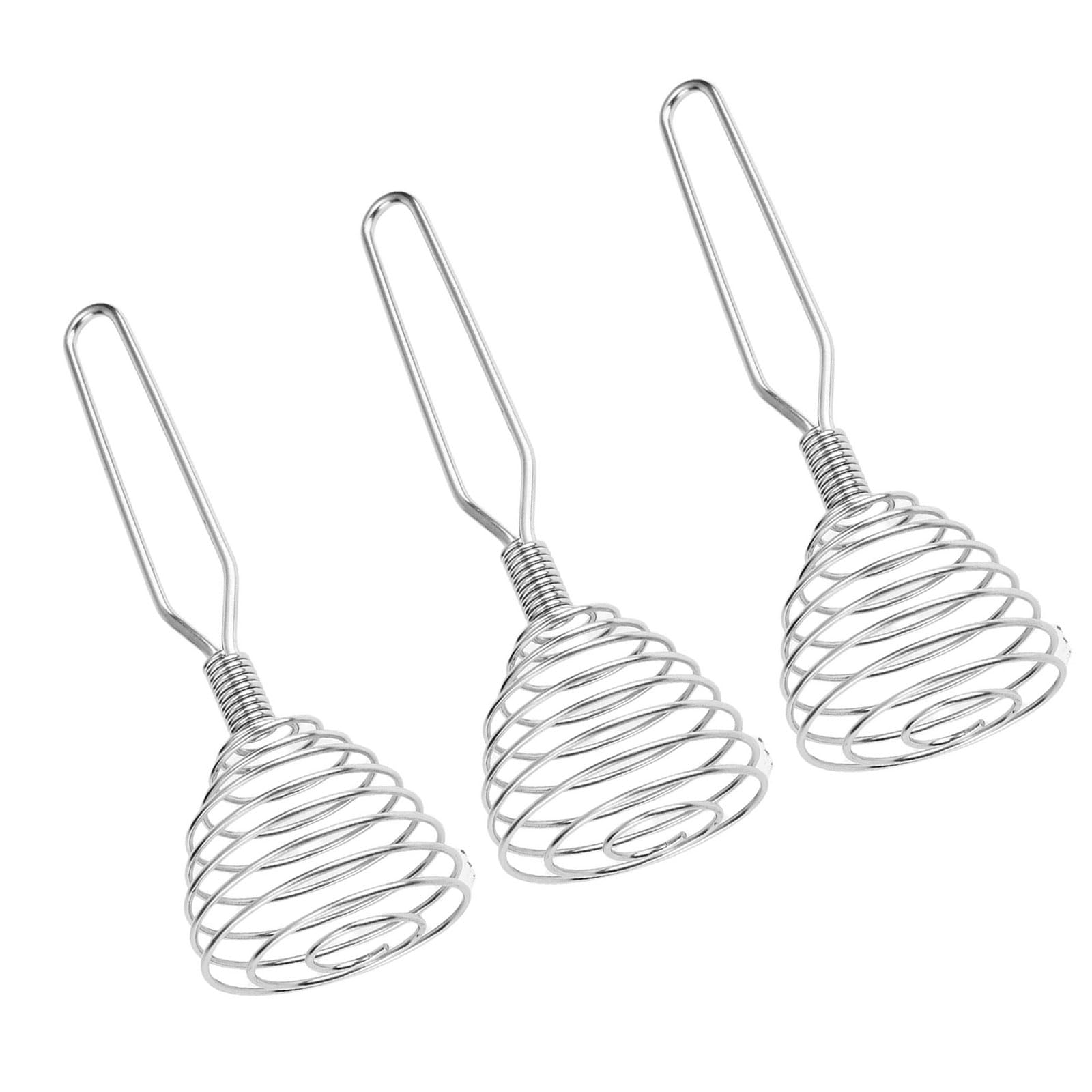 APGLSXY Press Whisk Kitchen Tool Stainless Steel Stirring for Mixing Oatmeal and Hot Drink Conveniently 3pcs Manual Stirring