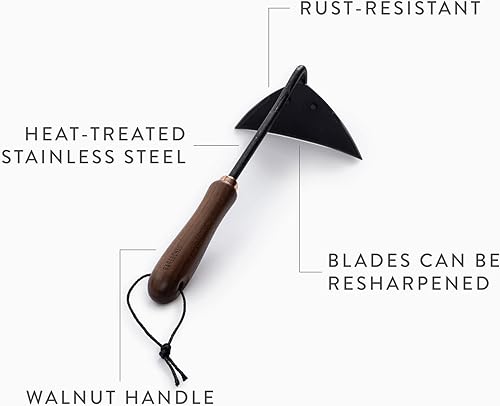 Miniatura 3 de Barebones Azada triangular - Azada de acero inoxidable - Herramientas de jardinería japonesas para deshierbe, mango largo y azada de mano