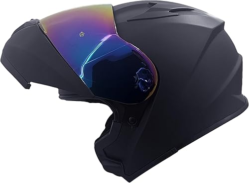 Miniatura 2 de KRN Casco de motocicleta modular reversible para adultos - Casco de calle aprobado por DOT, para carreras y con visor colorido y pasamontañas -