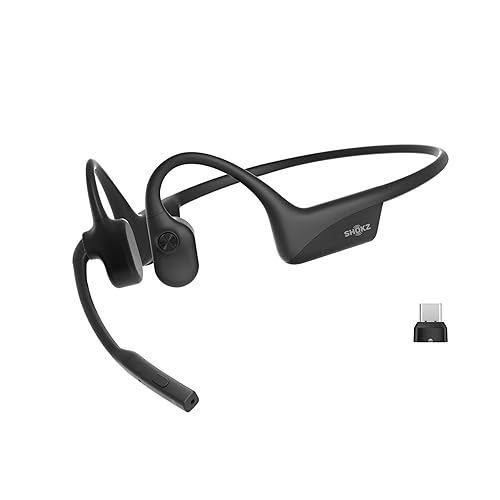 OpenComm2 UC 2025 Upgrade - Open-Ear Wireless Computer Headset with Boom Mic, Bone Conduction Bluetooth Stereo Headphones, USB-C Dongle Compatible with PC and Mac, Zoom Certified - C120 UC - USB-C Charging - OpenComm2UC (USB-C)