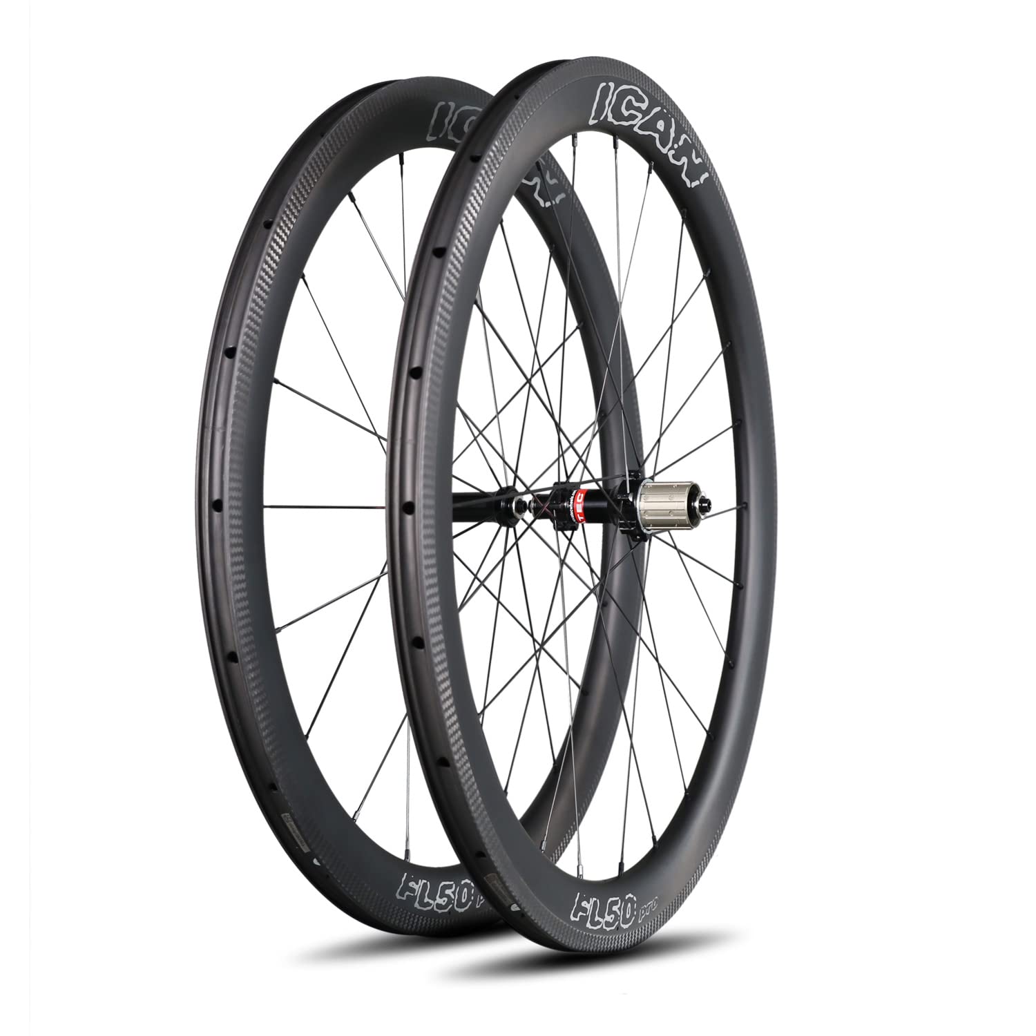 Ican Fl50 Pro 1400g Carbon Road Bicycle Wheelset Clincher Tubeless