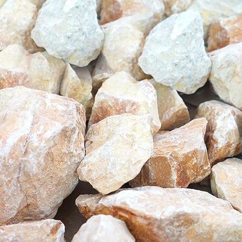 庭石 クラッシュロック 置き石 ガーデンロック 黄色 イエロー 岩 砕石 割石 庭石 エクステリア 外構 置くだけ おしゃれ ガーデニング ロックガーデン ドライガーデン【グランドロック 20kg ラフ レモンイエロー 50-150mm内外】