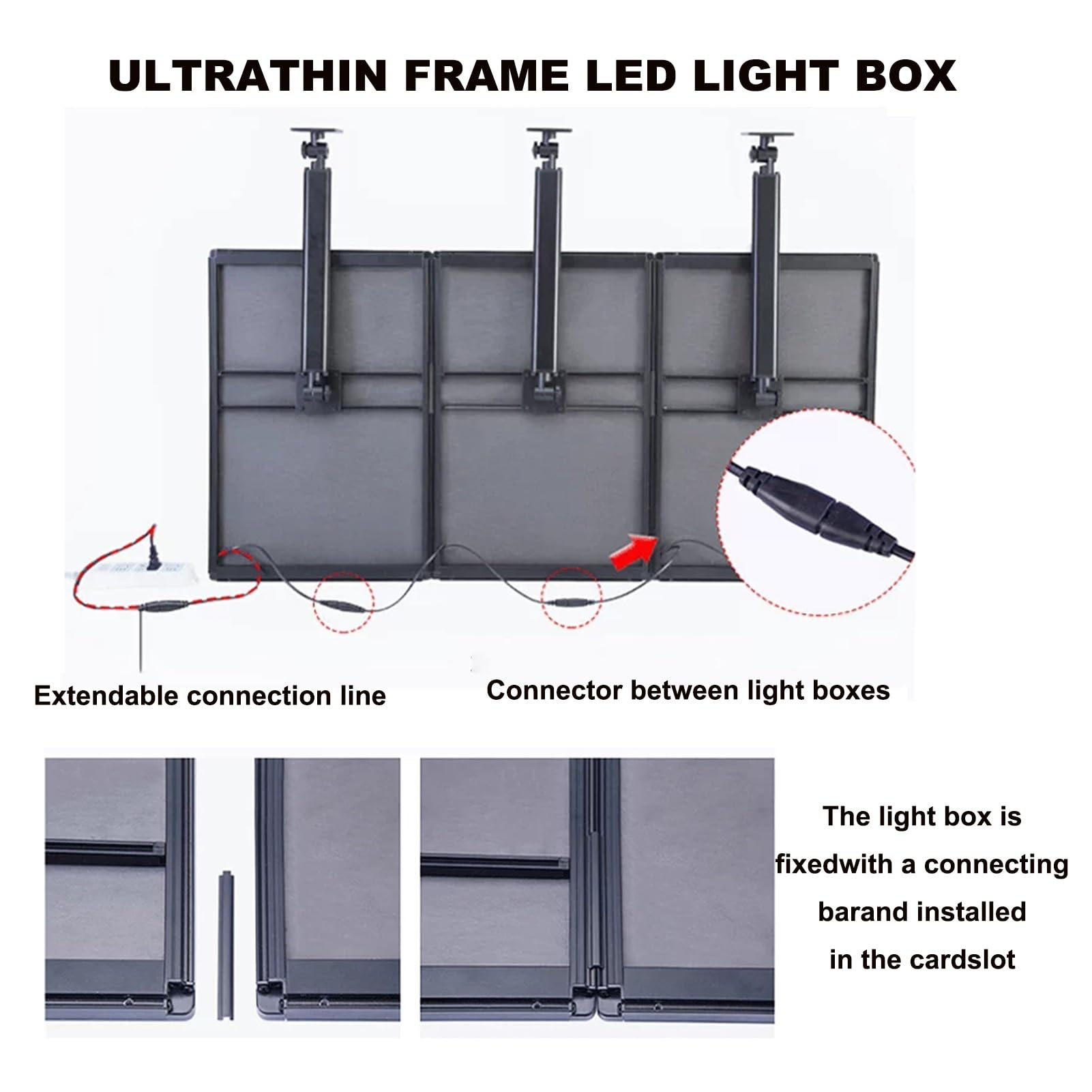 Ultra cienka ramka LED z zatrzaskową ramką, podświetlana tablica menu, tablica ścienna (50 cm x 100 cm / 19.7in x39.4in)