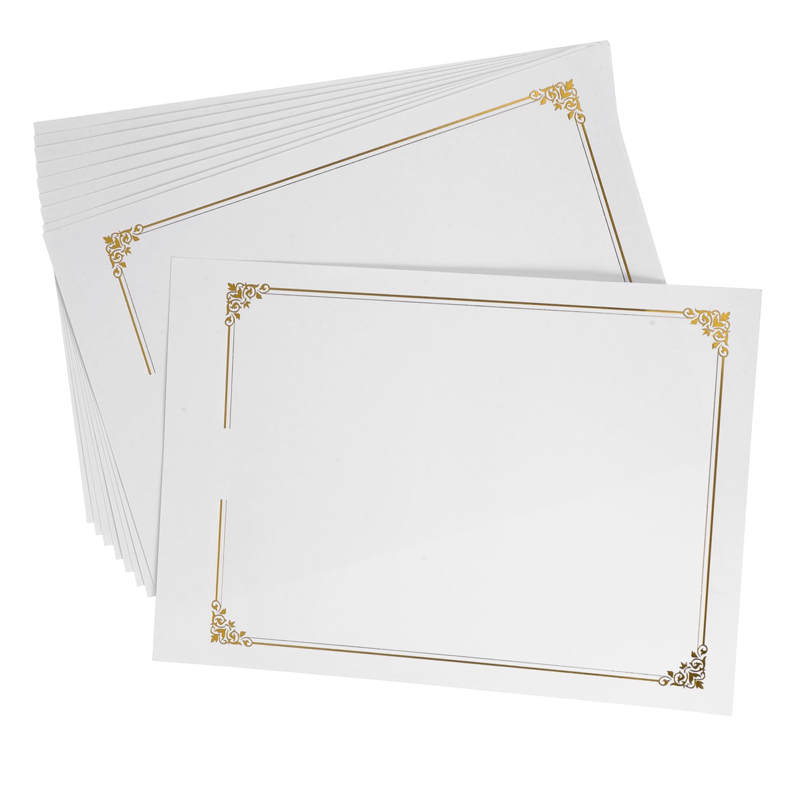 30 Piezas Papel para Certificados con Borde Cartulina Resistente con Lámina Dorada Diseño para Impresión Papel de Reconocimiento para Premios Académicos y Formación Profesional