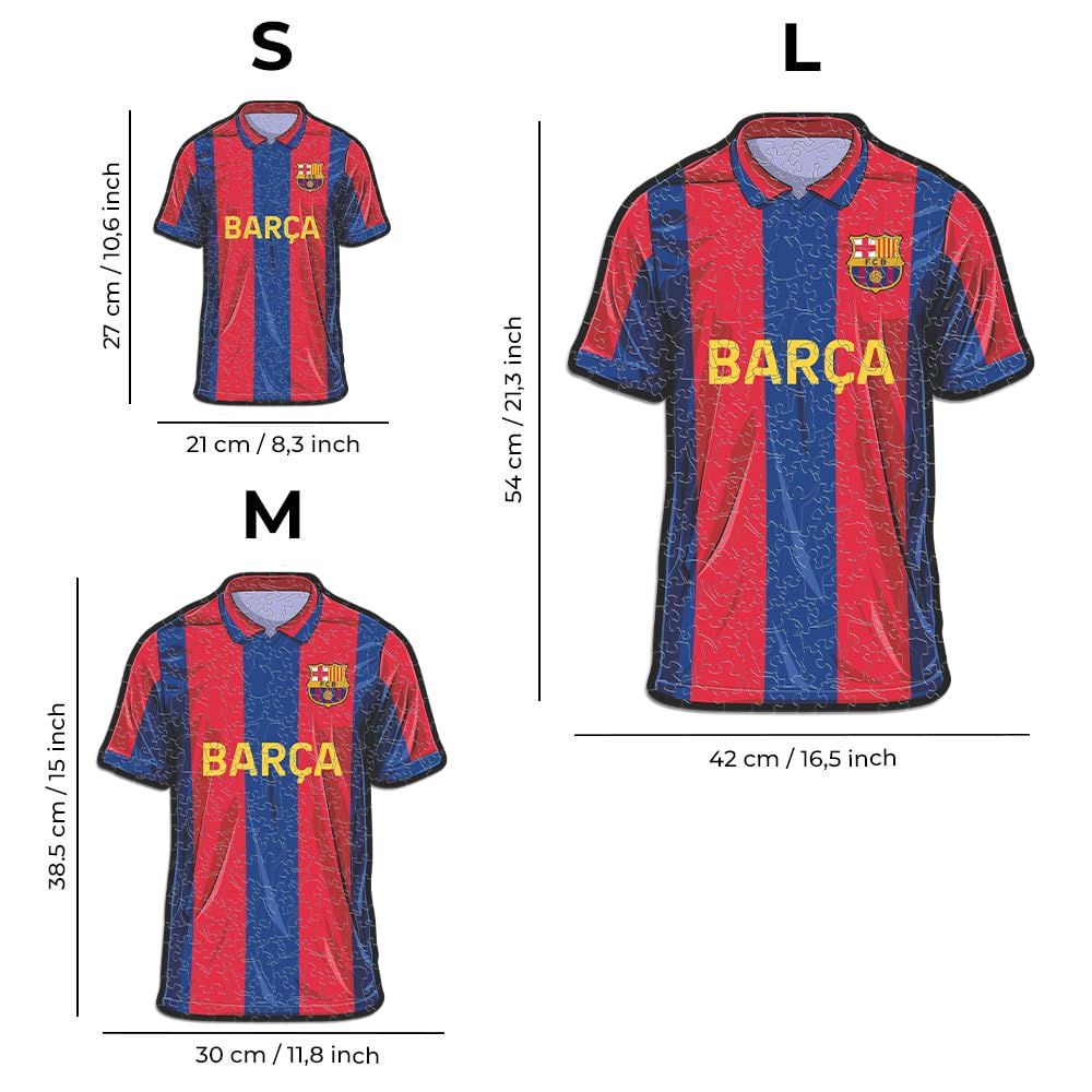 Iconic Puzzles - Barcelona Jersey, Officially Licensed Wooden Puzzle, 100% Sustainable, Gift for Adults and Children Size L, 500 Pieces - Image 2