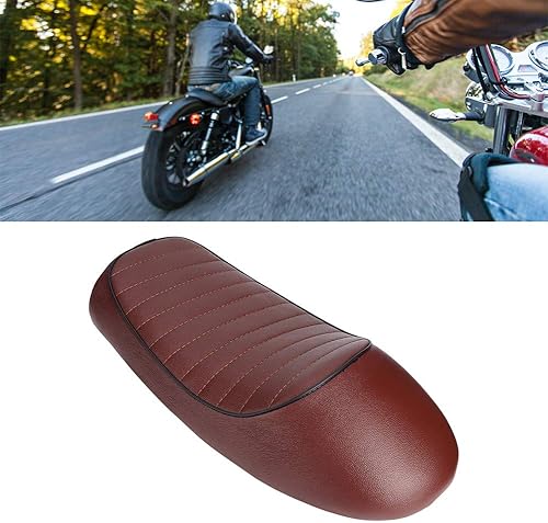 Miniatura 1 de Motocicleta Cafe Racer Motocicleta Cuero PU Vintage Cafe Racer Cojín plano para CG125 GN CG CB400SS (C) para café racer asiento de café asiento de