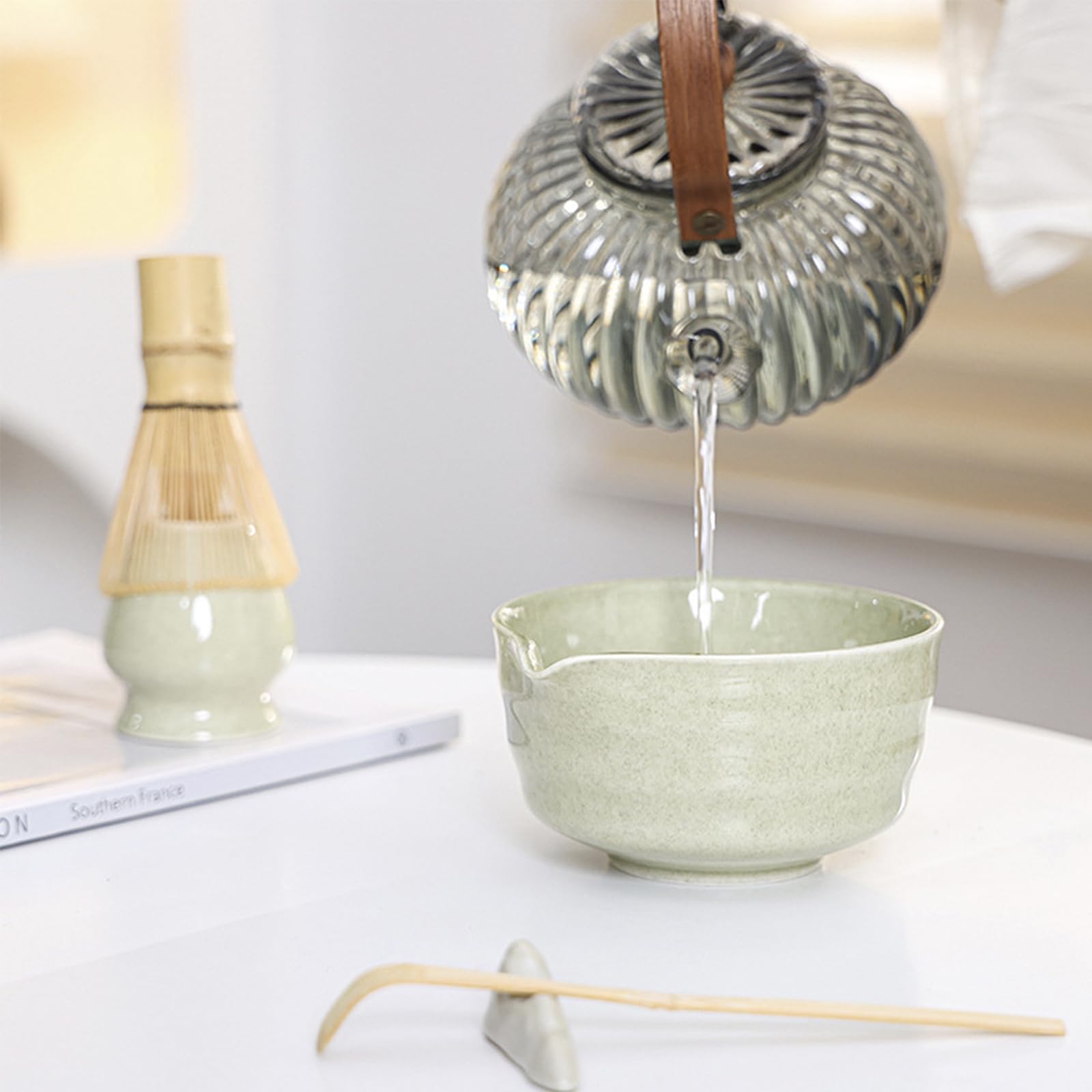 Set Matcha Giapponese - Frusta In Bambù, Ciotola E Cucchiaio Per Cerimonia Del Tè - Foto 12