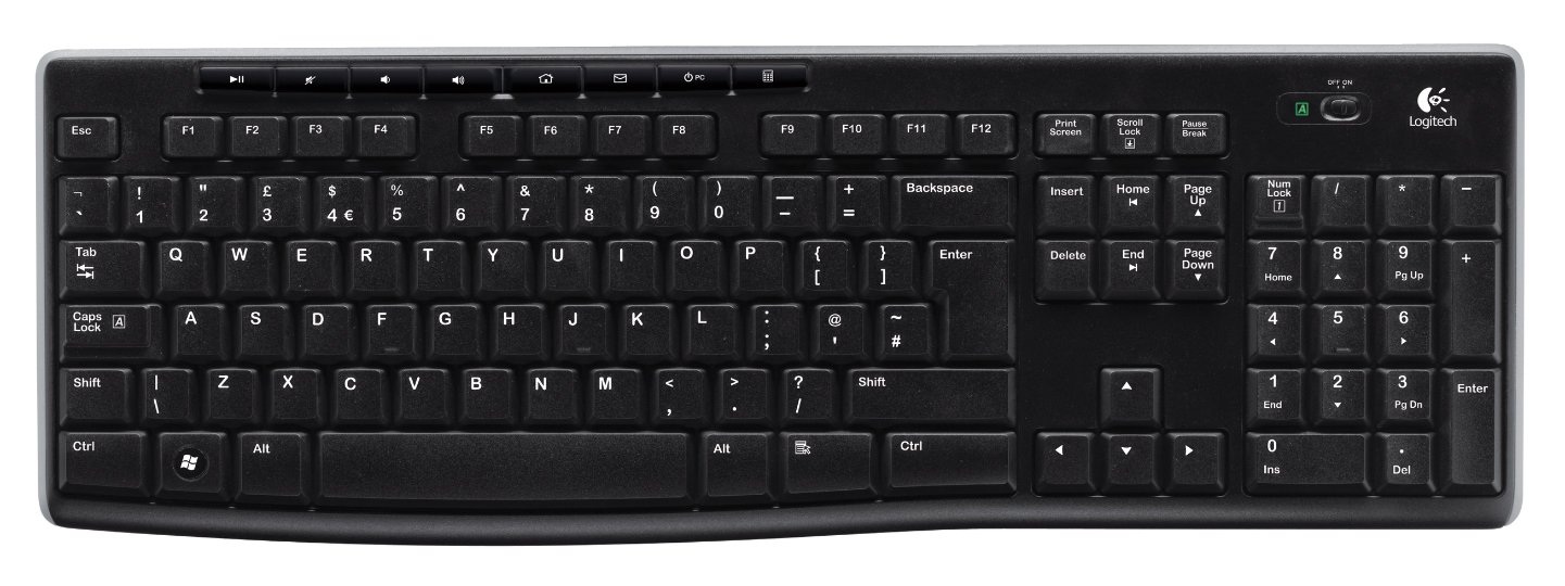 Logitech K270 Wireless Keyboard for Windows, QWERTY US International Layout - Black