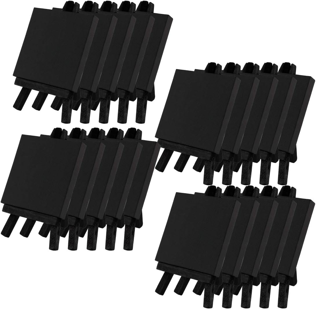 Creative Mark Ultra Mini Black Stretched Canvas & Black Wood Easel for Small Paintings - 3x3 inch [20 Pack] Perfect to Paint or Displaying Small-Scale Arts and Crafts