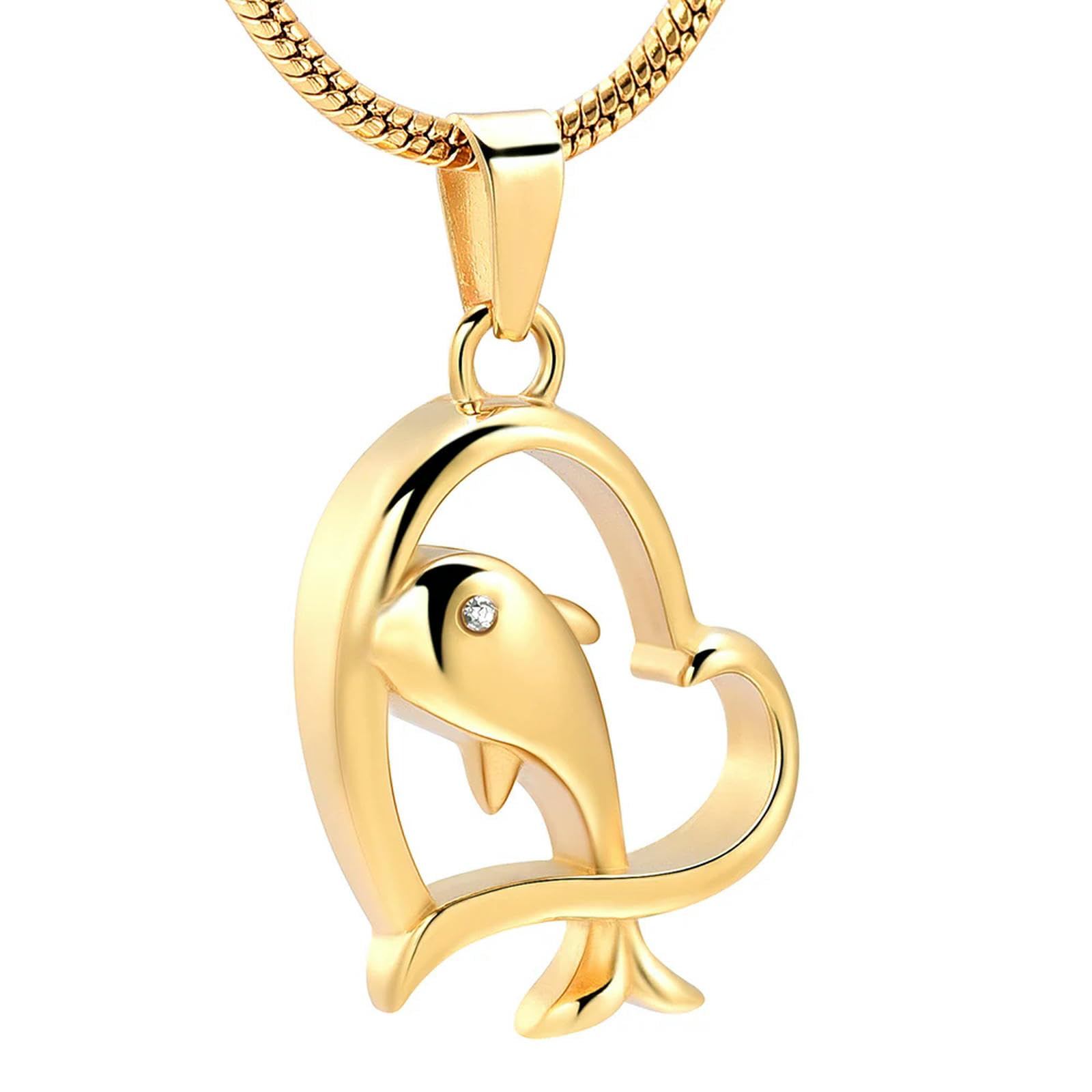 Colliers d'urne funéraire pour cendres pendentif souvenir dauphin or
