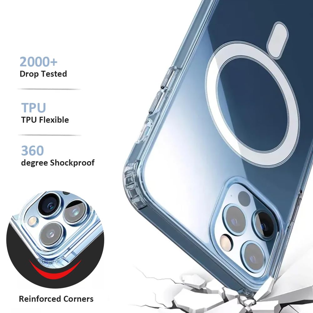 BRELIE Custodia Magnetica Trasparente Per IPhone 16 Pro Max Con Pellicola Privacy E Ricarica MagSafe - 5