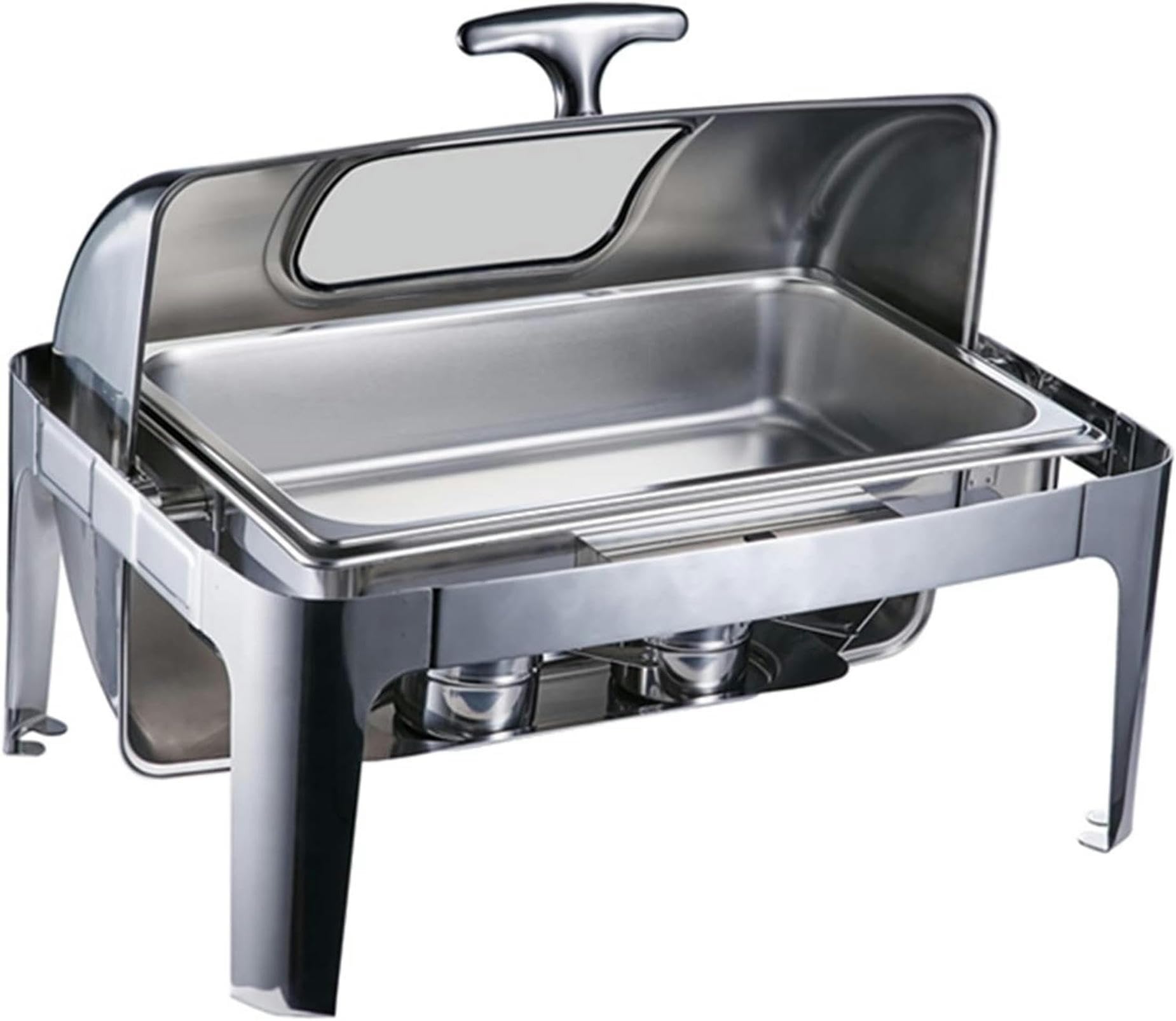 Placa calefactora de Acero Inoxidable para Buffet - Calentadores y aparadores. Juego de ollas Calientes para Buffet, Olla Caliente de Acero Inoxidable con Tapa de Vidrio, Calentador de alime