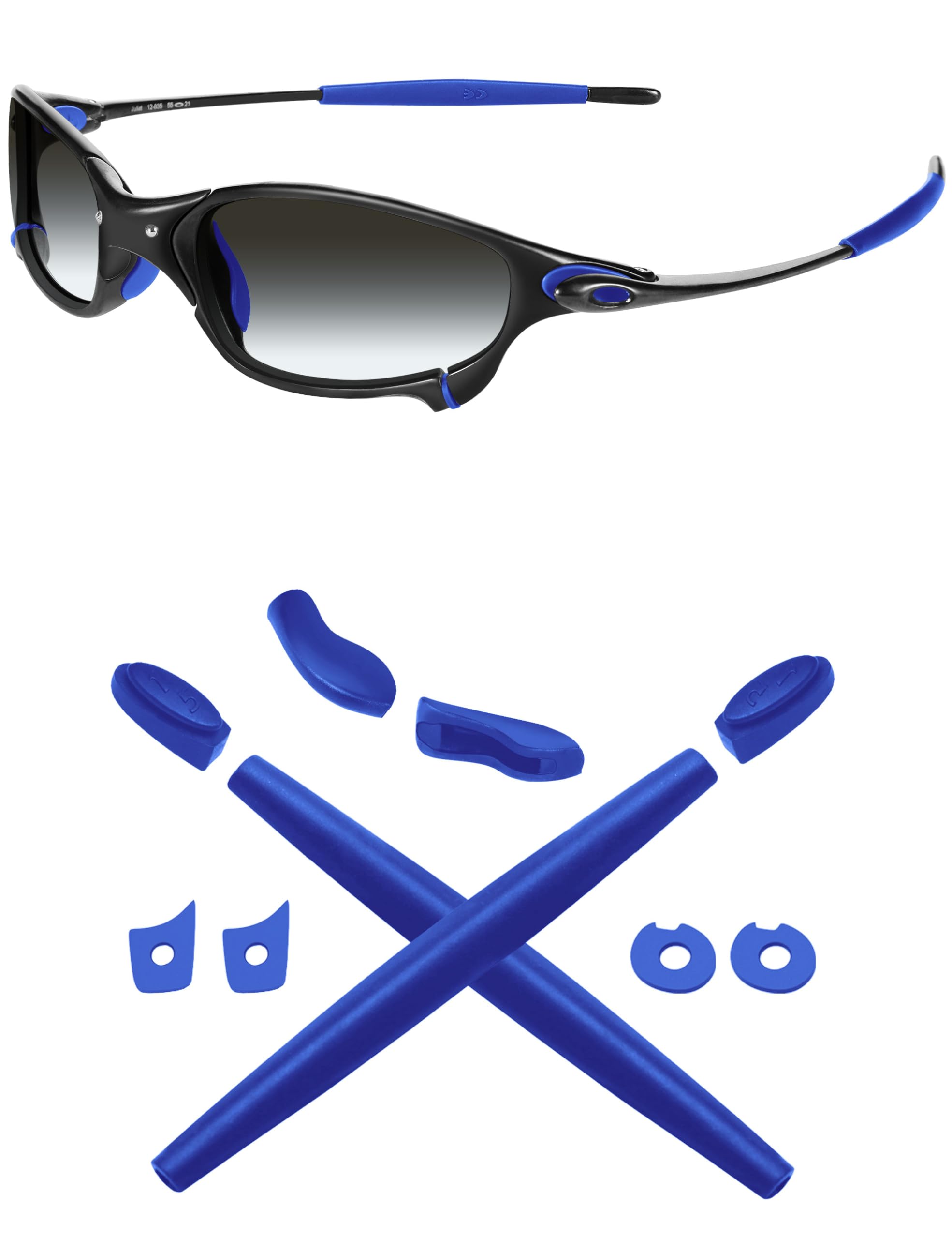 Mryok Men's Blue Replacet Earsocks Nosepieces Kits For Oakley Juliet Sunglass