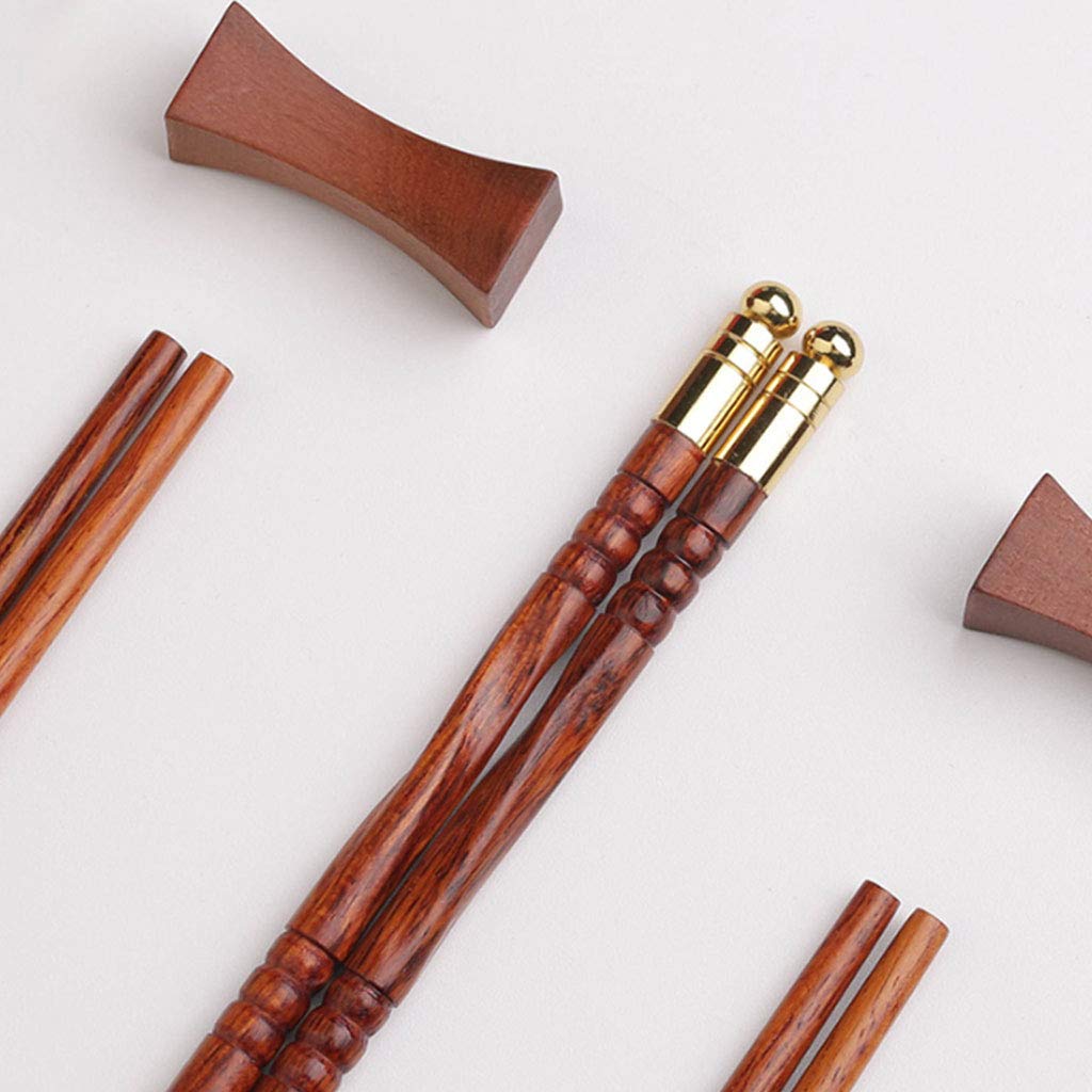 Set de Regalo de Palillos de Madera Reutilizables con Estuche, Palillos japoneses para Sushi, Palillos Chinos de Lujo de Madera Natural.，A