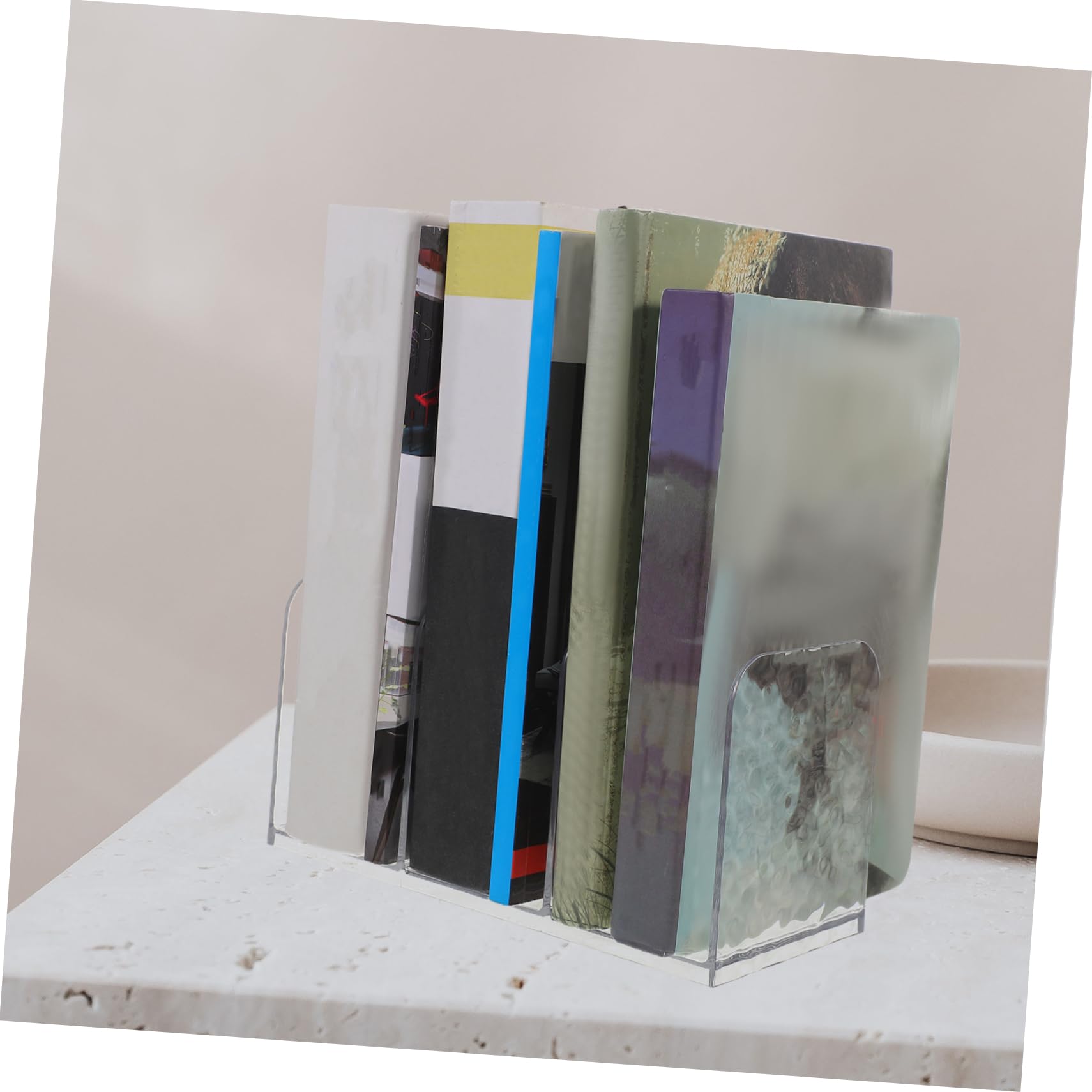 SEWACC 4stücke Büro Aufbewahrungsregal Vertikaler Dokumentenständer Für Bücher Und Akten Transparentes Design Für Stilvolle Organisation Dem Schreibtisch Für Büro Studium Und
